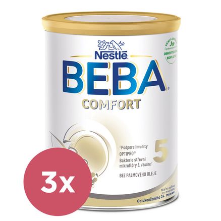 3x BEBA COMFORT 5 mlieko pre batoľatá, 800 g, 24m +