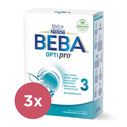 3x BEBA OPTIPRO® 3 Mlieko batoľacie, 500 g