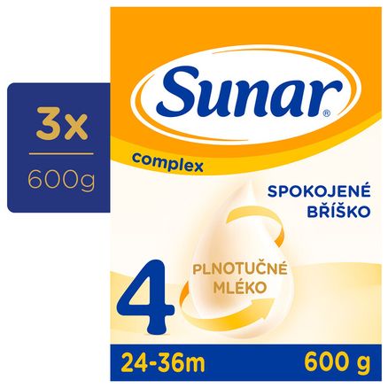 3x SUNAR Complex 4 Mlieko dojčenské 600 g