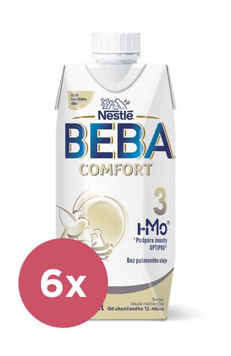 6x BEBA COMFORT 3 HM-O batoľacia tekutá mliečna výživa, 12+, tetra pack 500 ml