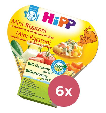 6x HiPP BIO Mini Rigatoni se zeleninou ve smetanové omáčce (250 g)