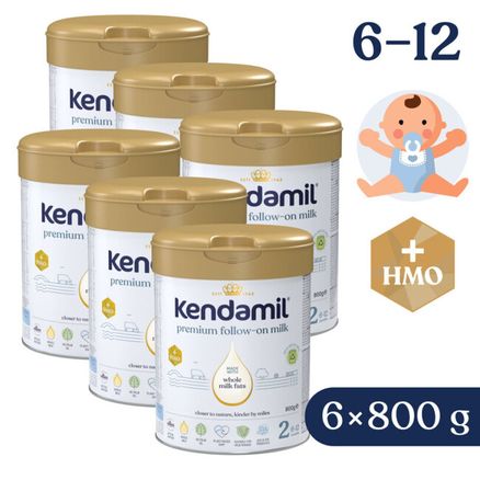 6x KENDAMIL Mlieko pokračovacie Premium 2 HMO+ (800 g) 6m+