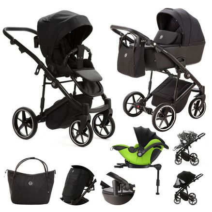 ADAMEX Kočík kombinovaný Mobi New Lux Black + DARČEK KIDDY Evoluna i-size 2 + základňa