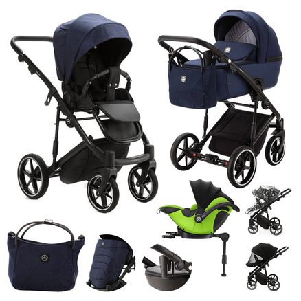 ADAMEX Kočík kombinovaný Mobi New Lux Blue + DARČEK KIDDY Evoluna i-size 2 + základňa