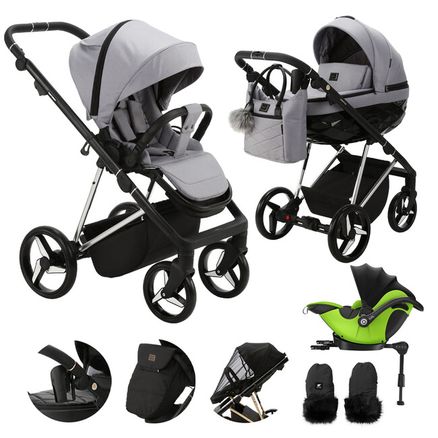 ADAMEX Kočík kombinovaný Quantum Special Edition Grey/Silver + DARČEK KIDDY Evoluna i-size 2 + základňa