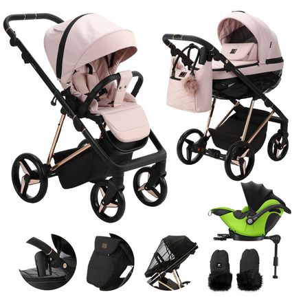 ADAMEX Kočík kombinovaný Quantum Special Edition Pink/Rosegold + DARČEK KIDDY Evoluna i-size 2 +základňa