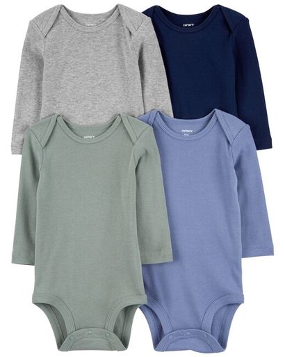 CARTER'S Body dlhý rukáv Blue/Green/Gray chlapec 4ks 12m/ veľ. 80