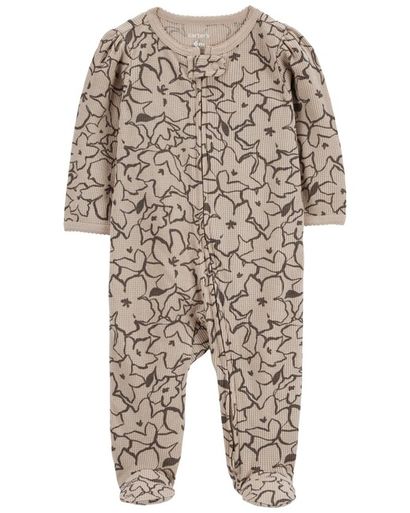 CARTER'S Overal na zips Sleep&Play Khaki Floral dievča 9m/ veľ. 74