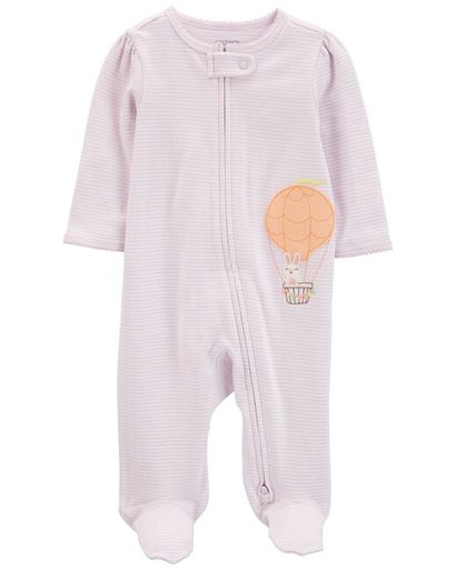 CARTER'S Overal na zips Sleep&Play Lilac Stripe dievča 3m/ veľ. 62