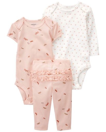 CARTER'S Set 3dielny body dl. rukáv, body kr. rukáv, legíny Pink Dragonfly dievča 18m/ veľ. 86