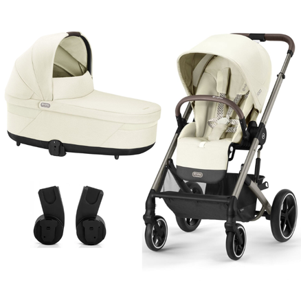 CYBEX Kombinovaný kočík BALIOS S LUX Seashell beige - taupe rám