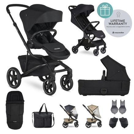 EASYWALKER Kočík kombinovaný Jimmey Pepper Black XXL RWS + Jackey Shadow Black