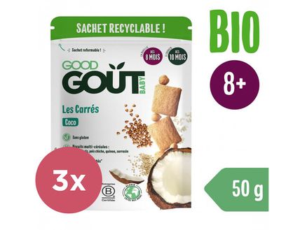 GOOD GOUT BIO Kokosové polštářky 3x50 g