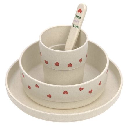 Lässig BABIES set riadu Dish Set PP/Cellulose Happy Rascals Heart lavender