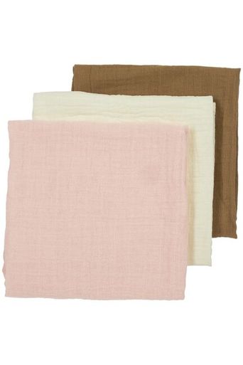 Meyco Mušelínové Plienky 3-balení - Offwhite/soft pink/toffee 3 ks.70 x 70 cm