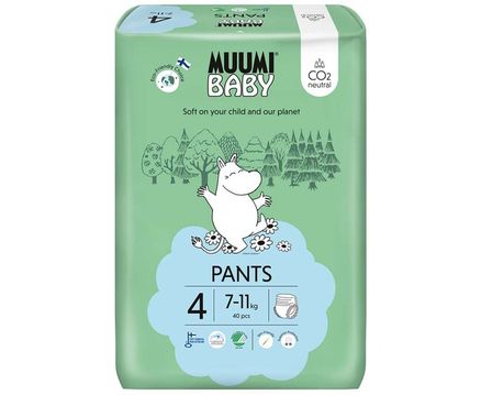 MUUMI Baby Pants 4 Maxi 7-11 kg (40 ks), nohavičkové eko plienky