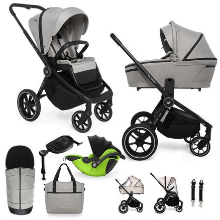 MUUVO Kočík kombinovaný Quick 4.0 Steel grey set 2v1 + DARČEK KIDDY Evoluna i-size 2 + základňa