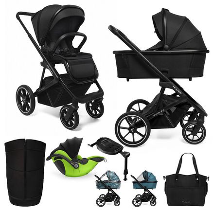 MUUVO Kočík kombinovaný Slick 2.0 set 2v1 Classic black + DARČEK KIDDY Evoluna i-size 2 + základňa