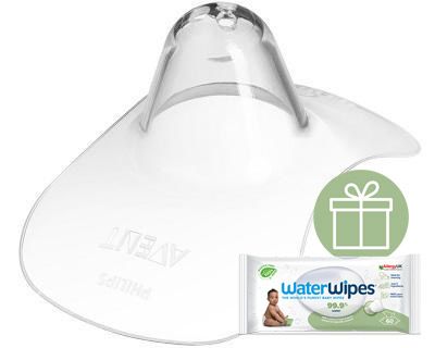 Philips AVENT Chránič prsných bradaviek small 2 ks + sterilizačný obal + Darček WaterWipes