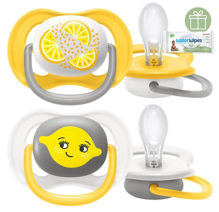 Philips AVENT Cumlík Ultra air neutral (citrus) 6-18m 2 ks + Darček WaterWipes