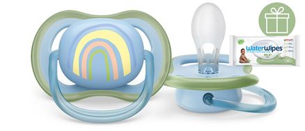 Philips AVENT Cumlík Ultra air obrázok 0-6m dúha 1ks + Darček WaterWipes