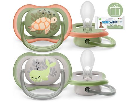 Philips AVENT Cumlík Ultra air obrázok 6-18m chlapec (more) 2ks + Darček WaterWipes