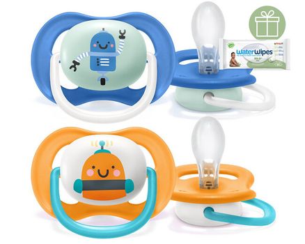 Philips AVENT Cumlík Ultra air play 6-18m chlapec 2 ks + Darček WaterWipes