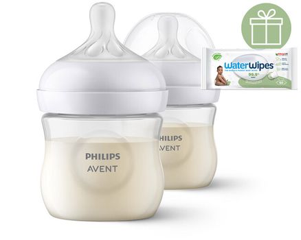 Philips AVENT Fľaša Natural Response 125 ml, 0m+ 2 ks + Darček WaterWipes