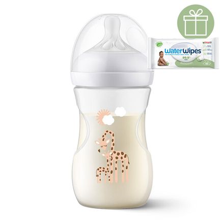 Philips AVENT Fľaša Natural Response 260 ml, 1m+ žirafa + Darček WaterWipes