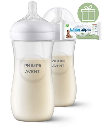 Philips AVENT Fľaša Natural Response 330 ml, 3m+ 2 ks + Darček WaterWipes