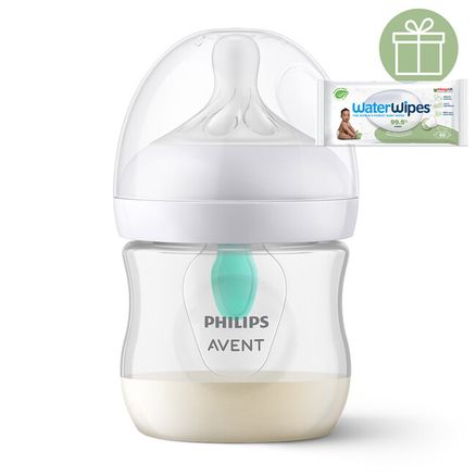 Philips AVENT Fľaša Natural Response s ventilom AirFree 125 ml, 0m+ + Darček WaterWipes