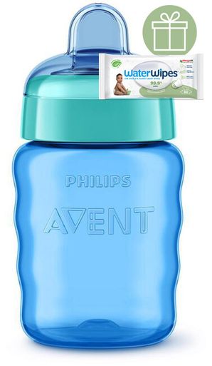 Philips AVENT Hrnček pre prvé dúšky Klasik 260 ml chlapec + Darček WaterWipes