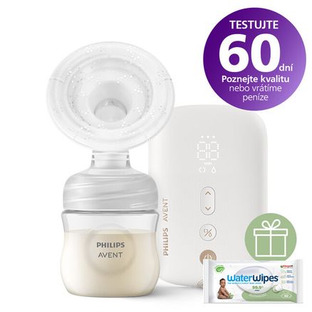 Philips AVENT Odsávačka materského mlieka elektrická nabíjacia SCF396/31 + Darček WaterWipes