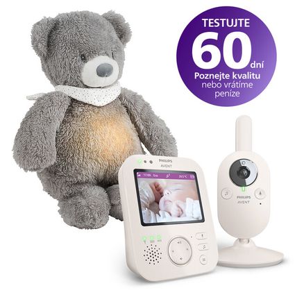 LETNÝ VÝPREDAJ - Philips AVENT Pestúnka detská video SCD891/26+NATTOU Uspávačik 4v1 Sleepy Bear Grey 0m+