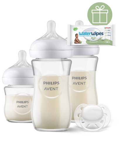 Philips AVENT Sada novorodenecká štartovacia Natural Response sklo SCD878/11 + Darček WaterWipes