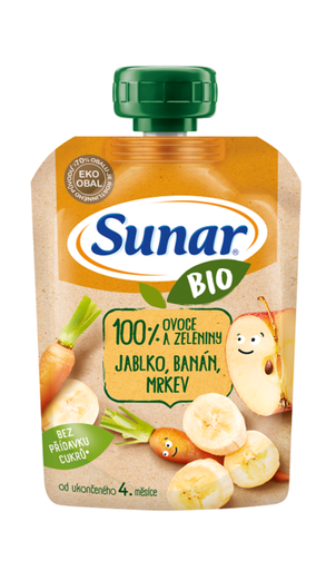 SUNAR BIO kapsička Jablko, banán, mrkev 100 g